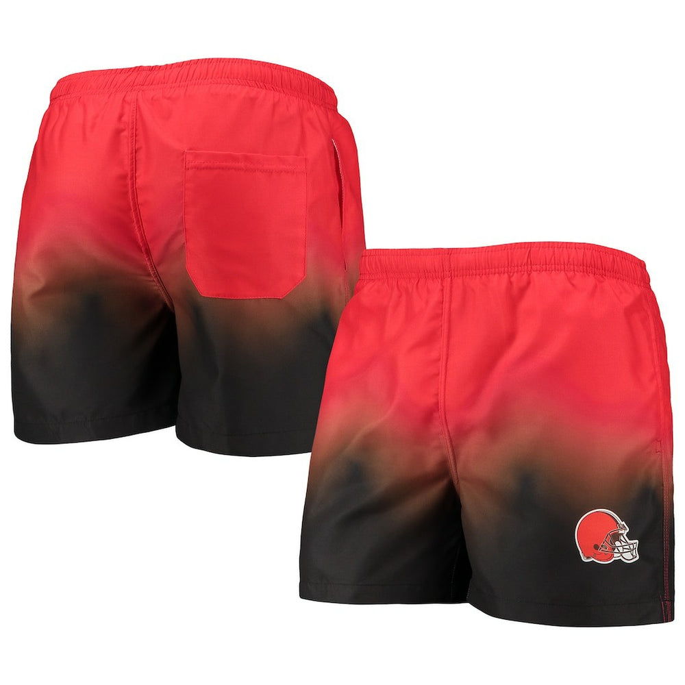 Cleveland Browns FOCO Dip-Dye Swim Shorts - Orange/Brown - NFL