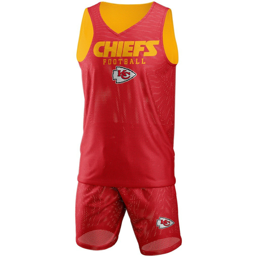 Kansas City Chiefs FOCO Colorblock Mesh V-Neck & Shorts Set - Red - NFL