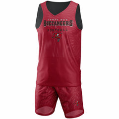 Tampa Bay Buccaneers FOCO Colorblock Mesh V-Neck & Shorts Set - Red - NFL
