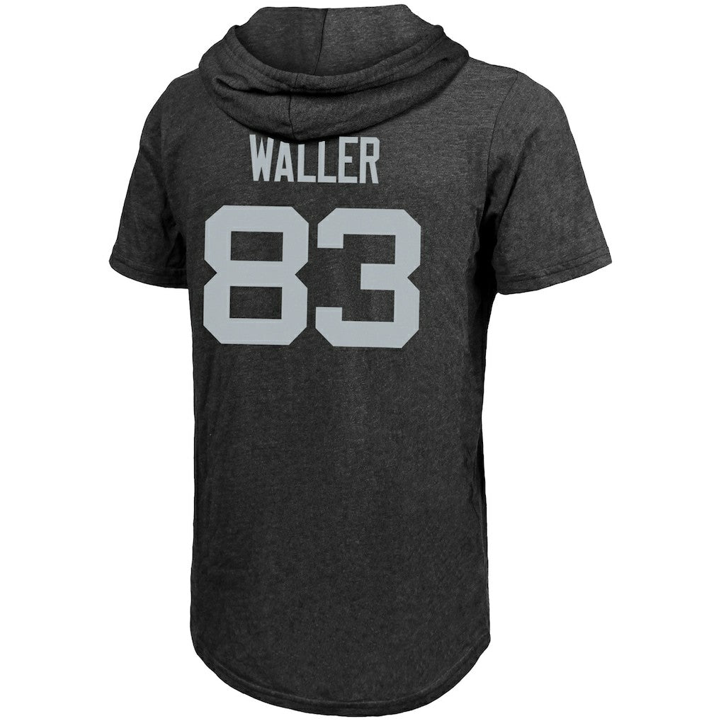 Darren Waller Las Vegas Raiders Majestic Threads Player Name & Number Tri-Blend Hoodie T-Shirt - Black - NFL