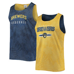 Milwaukee Brewers FOCO Floral Reversible Mesh Tank Top Outlet