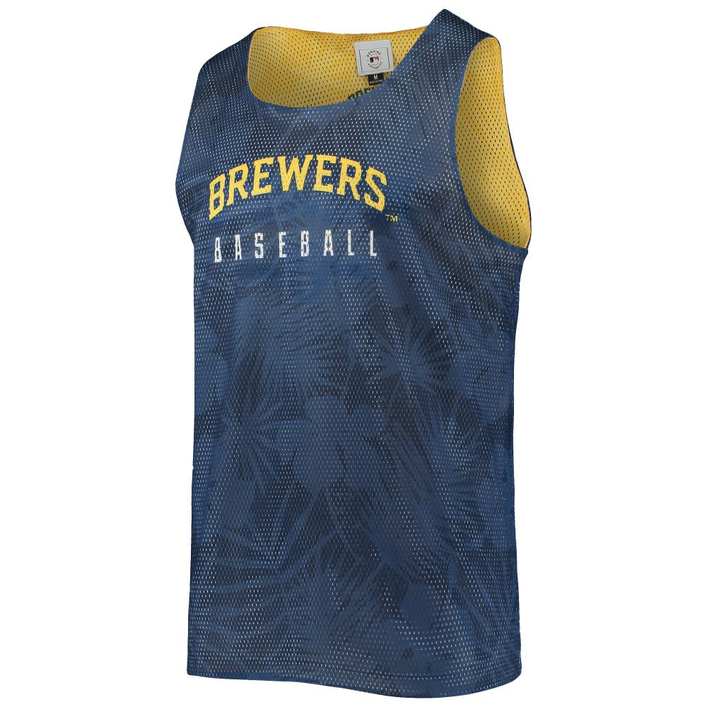Milwaukee Brewers FOCO Floral Reversible Mesh Tank Top Outlet