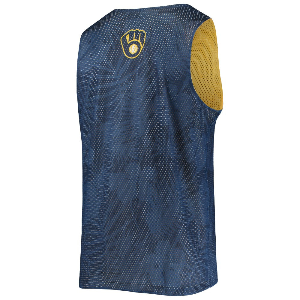 Milwaukee Brewers FOCO Floral Reversible Mesh Tank Top Outlet