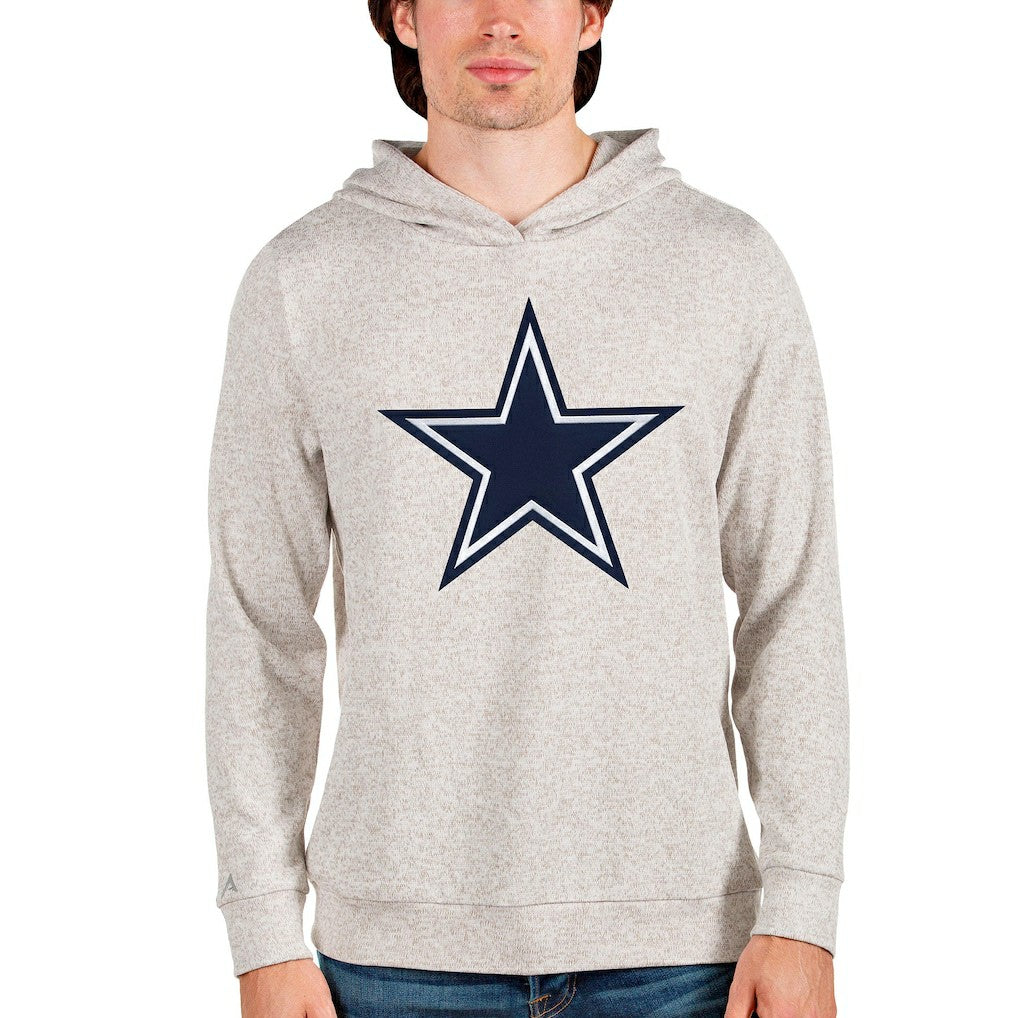 Dallas Cowboys Antigua Absolute Logo Pullover Hoodie - Oatmeal - NFL