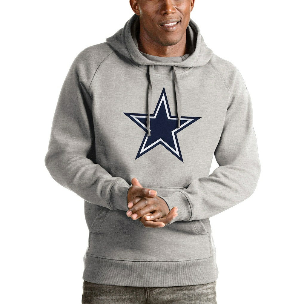 Dallas Cowboys Antigua Victory Pullover Hoodie - Heathered Gray - NFL