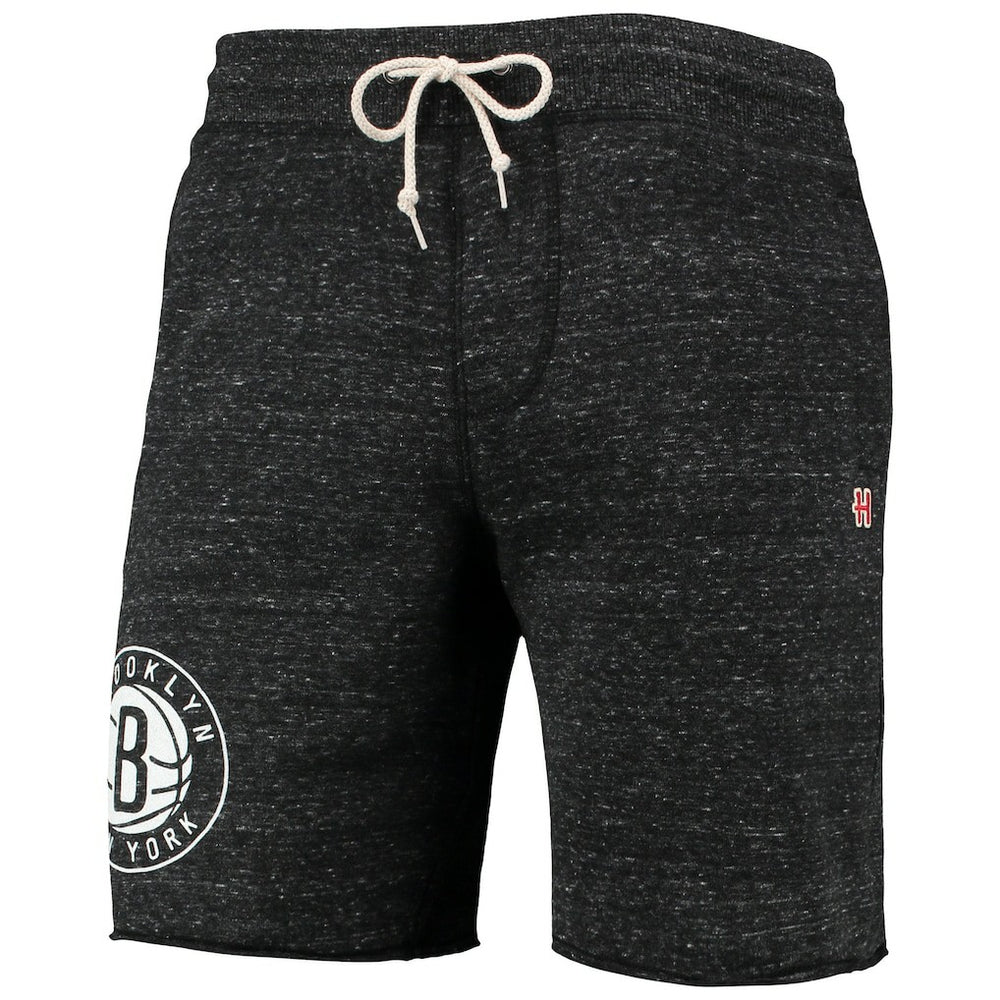 Brooklyn Nets Homage Primary Logo Tri-Blend Sweat Shorts Charcoal