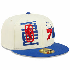 New Era Philadelphia 76ers 2022 NBA Draft 59FIFTY Fitted Hat Cream/Royal