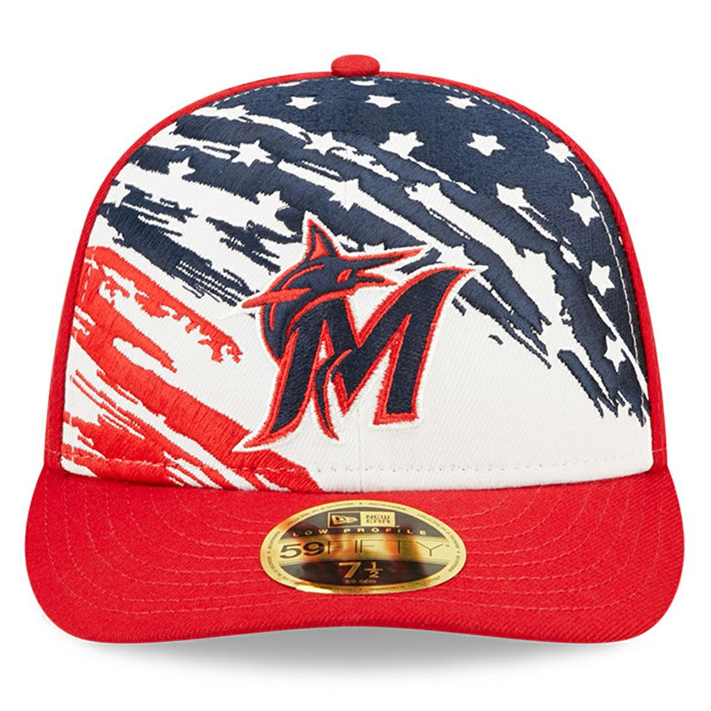 Miami Marlins New Era 2022 4th of July Low Profile 59FIFTY Fitted Hat Outlet