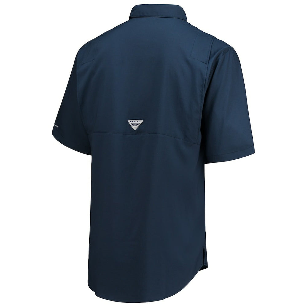 Dallas Cowboys Tamiami Omni-Shade Button-Down Short Sleeve Shirt - Navy - Columbia