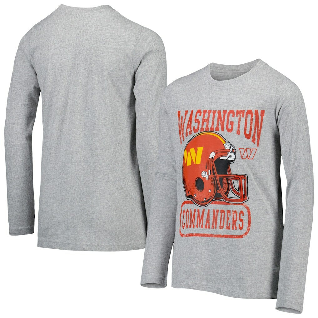 Washington Commanders Youth Head-to-Head Long Sleeve T-Shirt - Heathered Gray - NFL