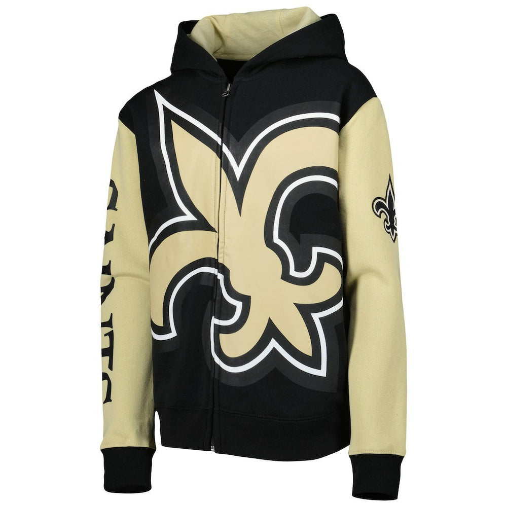 New Orleans Saints Youth Poster Board Full-Zip Hoodie - Black/Gold - NFL