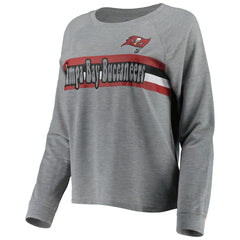 Tampa Bay Buccaneers Juniors All Striped Up Raglan Long Sleeve T-Shirt - Heathered Gray - NFL