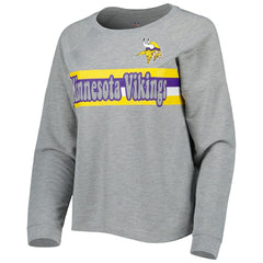 Minnesota Vikings Juniors All Striped Up Raglan Long Sleeve T-Shirt - Heathered Gray - NFL