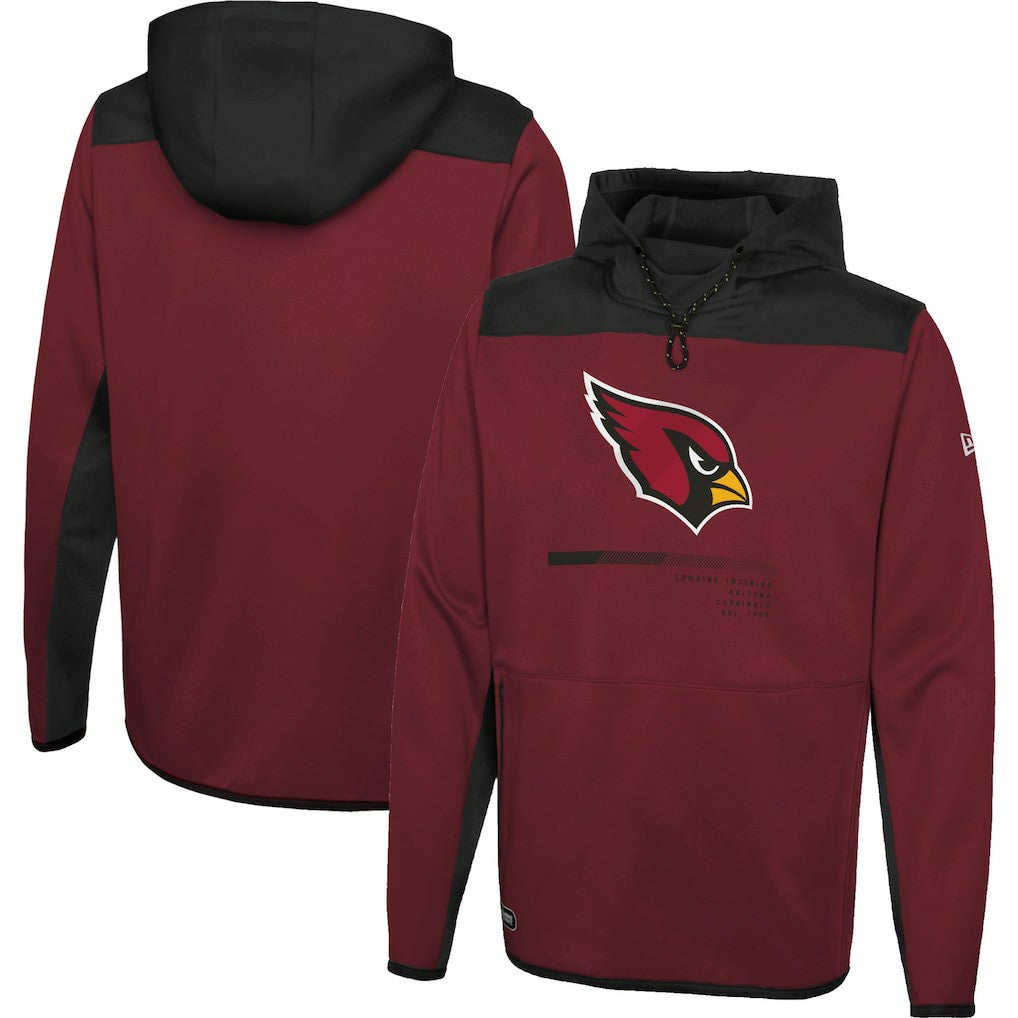 Arizona Cardinals New Era Combine Authentic Hard Hitter Pullover Hoodie - Cardinal - NFL