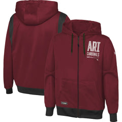 Arizona Cardinals New Era Combine Authentic Drop Back Full-Zip Hoodie - Cardinal - NFL