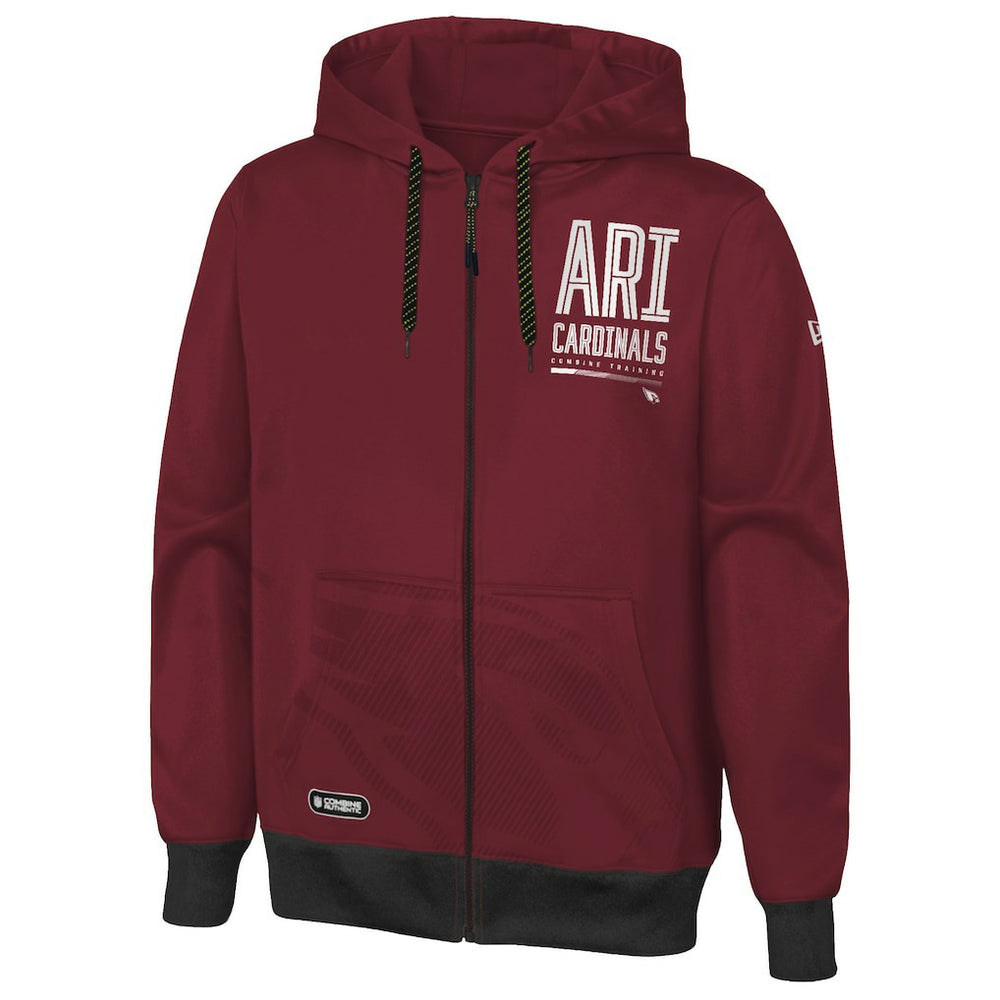 Arizona Cardinals New Era Combine Authentic Drop Back Full-Zip Hoodie - Cardinal - NFL