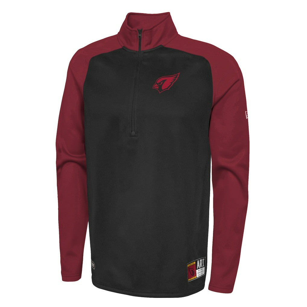 Arizona Cardinals New Era Combine Authentic O-Line Raglan Half-Zip Jacket - Black - NFL