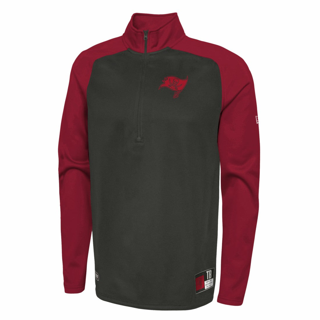 Tampa Bay Buccaneers New Era Combine Authentic O-Line Raglan Half-Zip Jacket - Black - NFL