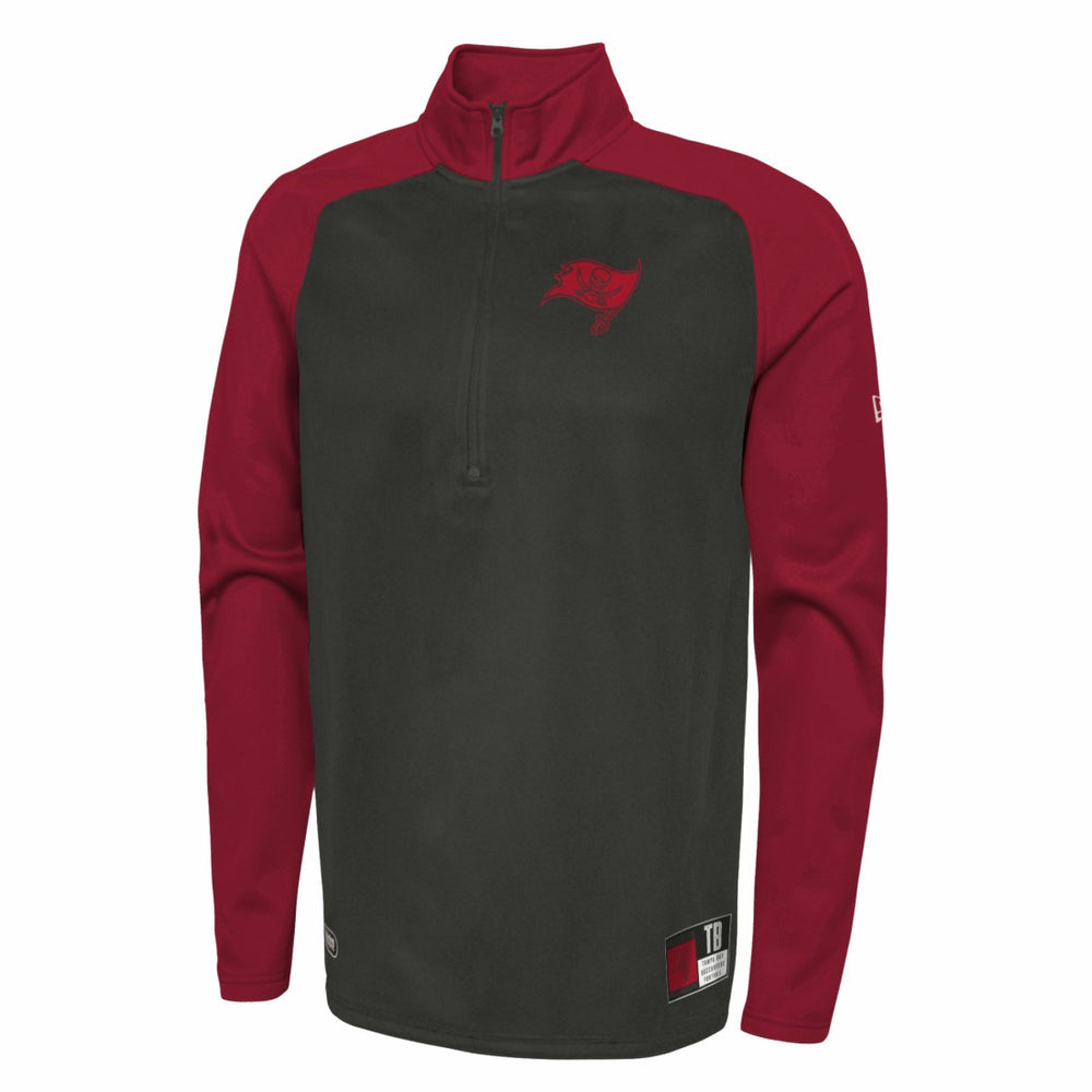 Tampa Bay Buccaneers New Era Combine Authentic O-Line Raglan Half-Zip Jacket - Black - NFL