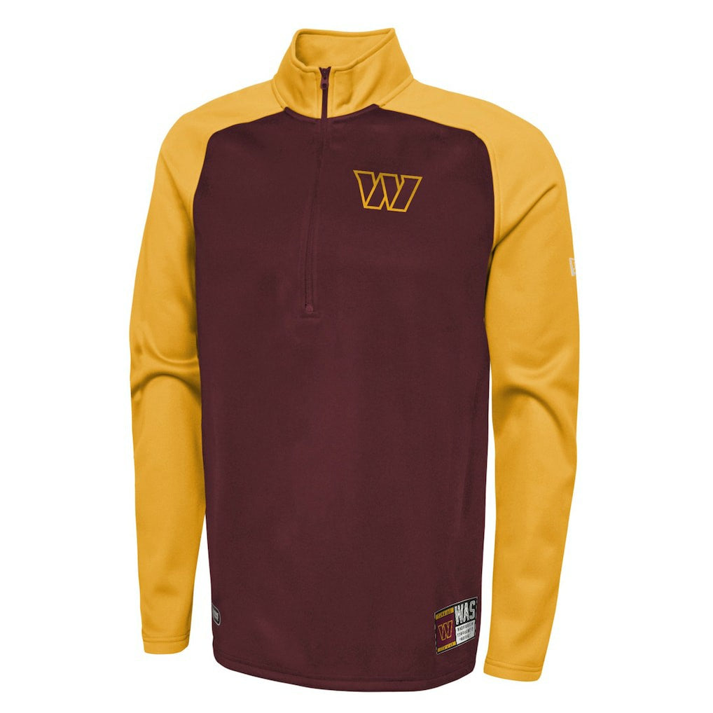 Washington Commanders New Era Combine Authentic O-Line Raglan Half-Zip Jacket - Burgundy - NFL