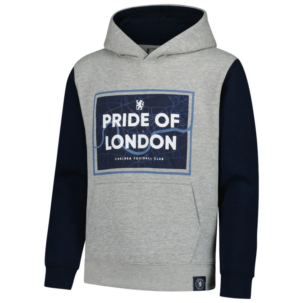 Chelsea Youth Club Pullover Hoodie Heathered Gray/Navy