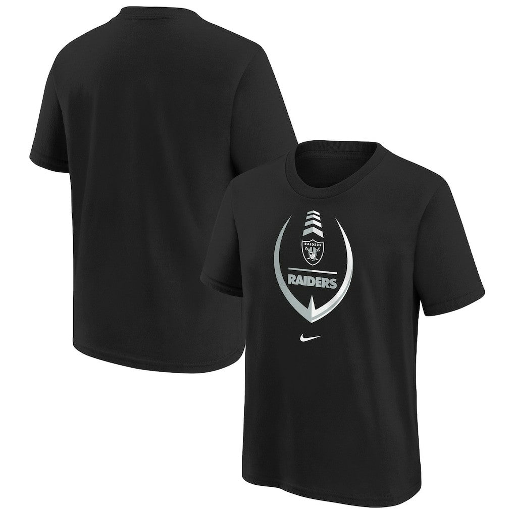 Las Vegas Raiders Girls Preschool Icon T-Shirt - Black - Nike
