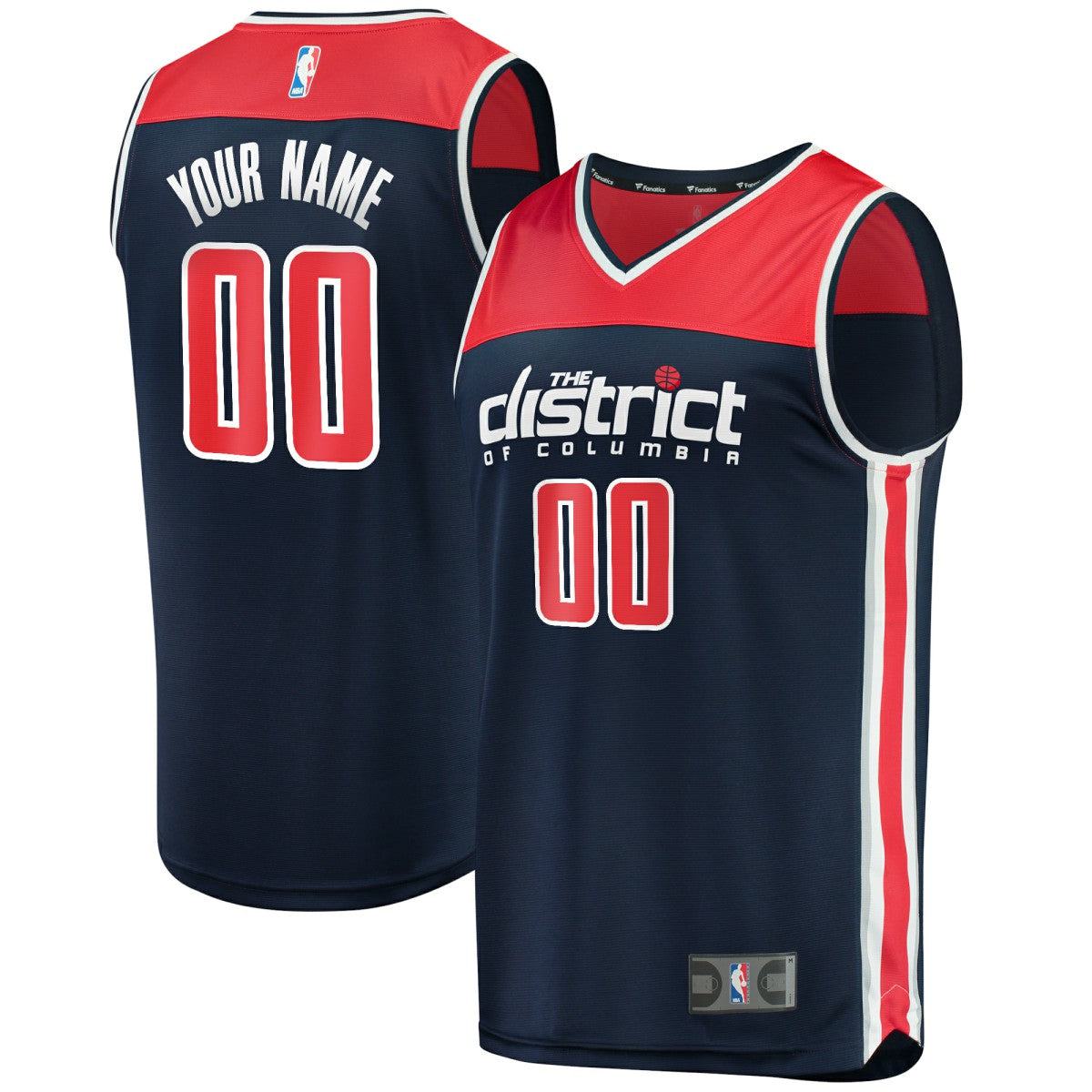 Fanatics Washington Wizards Fast Break Replica Custom Jersey Navy Statement Edition