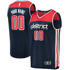 Fanatics Washington Wizards Fast Break Replica Custom Jersey Navy Statement Edition