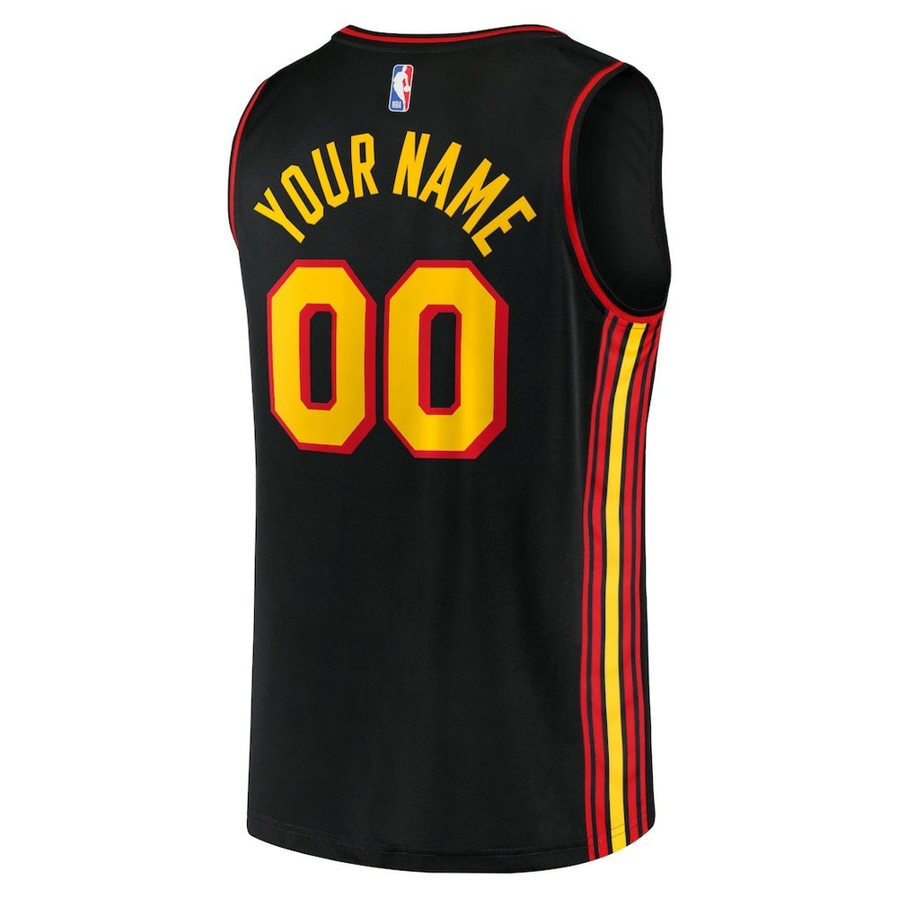 Fanatics Atlanta Hawks Fast Break Replica Custom Jersey Black Statement Edition