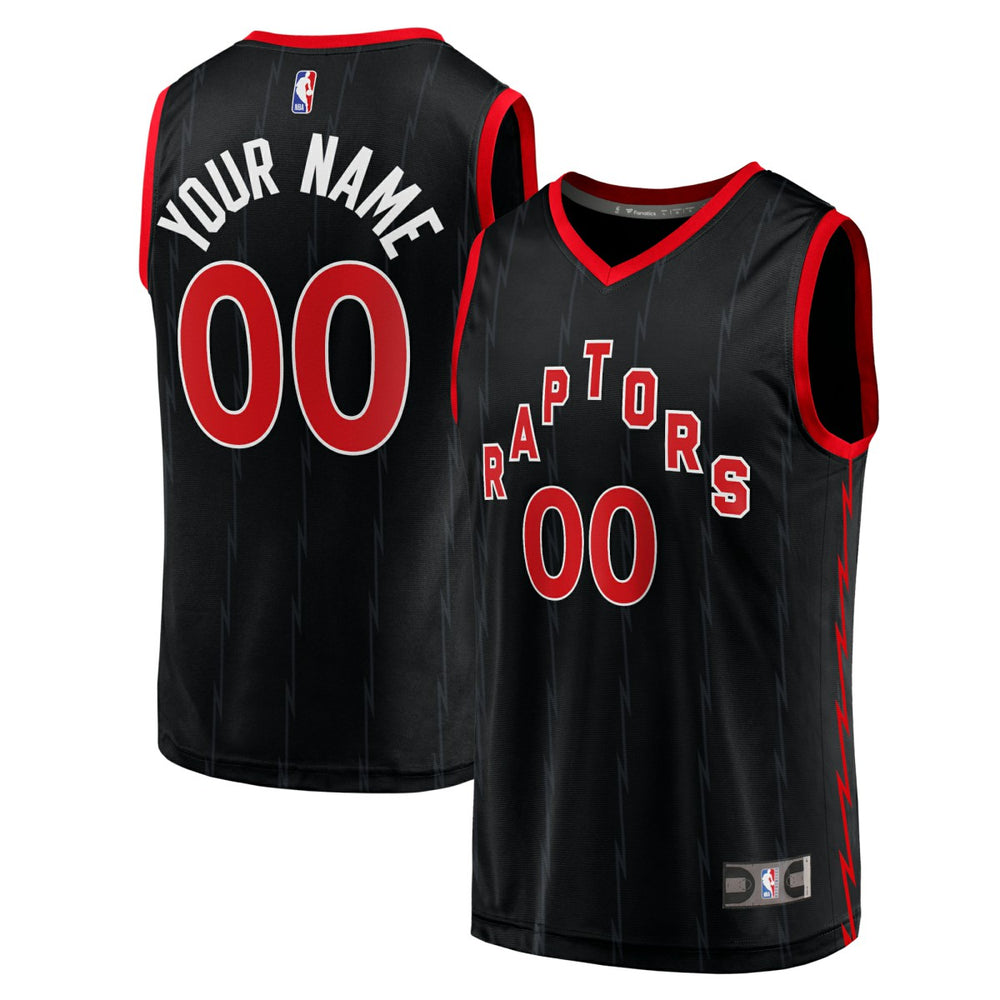 Fanatics Toronto Raptors Fast Break Replica Custom Jersey Black Statement Edition