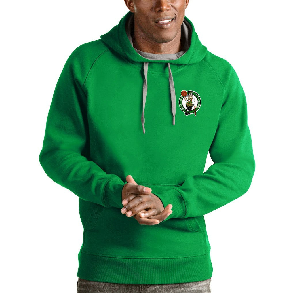 Boston Celtics Antigua Victory Pullover Hoodie Kelly Green