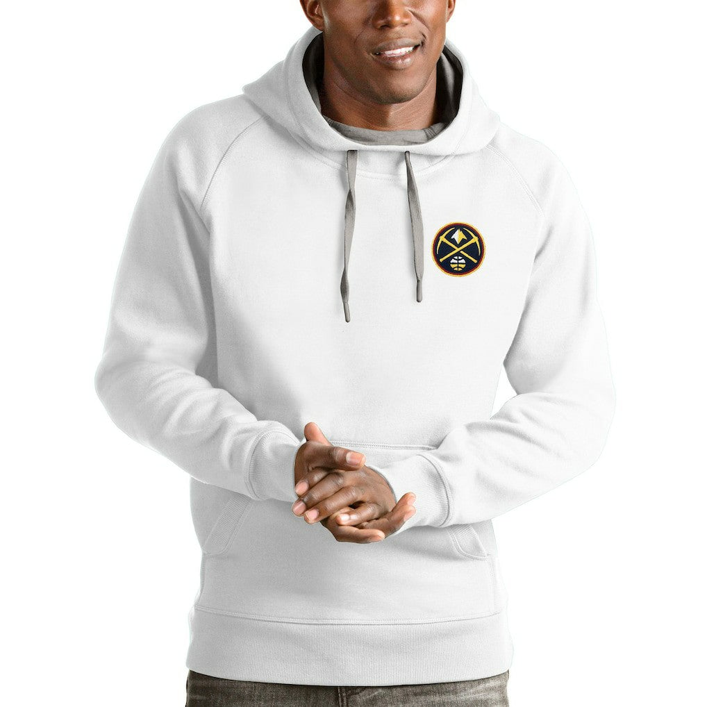 Denver Nuggets Antigua Victory Pullover Hoodie White