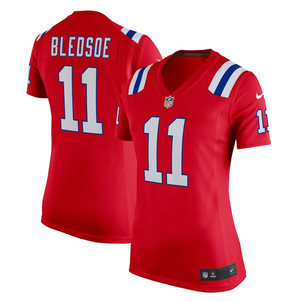 Drew Bledsoe New England Patriots Women's Retired Game Jersey - Red - Nike