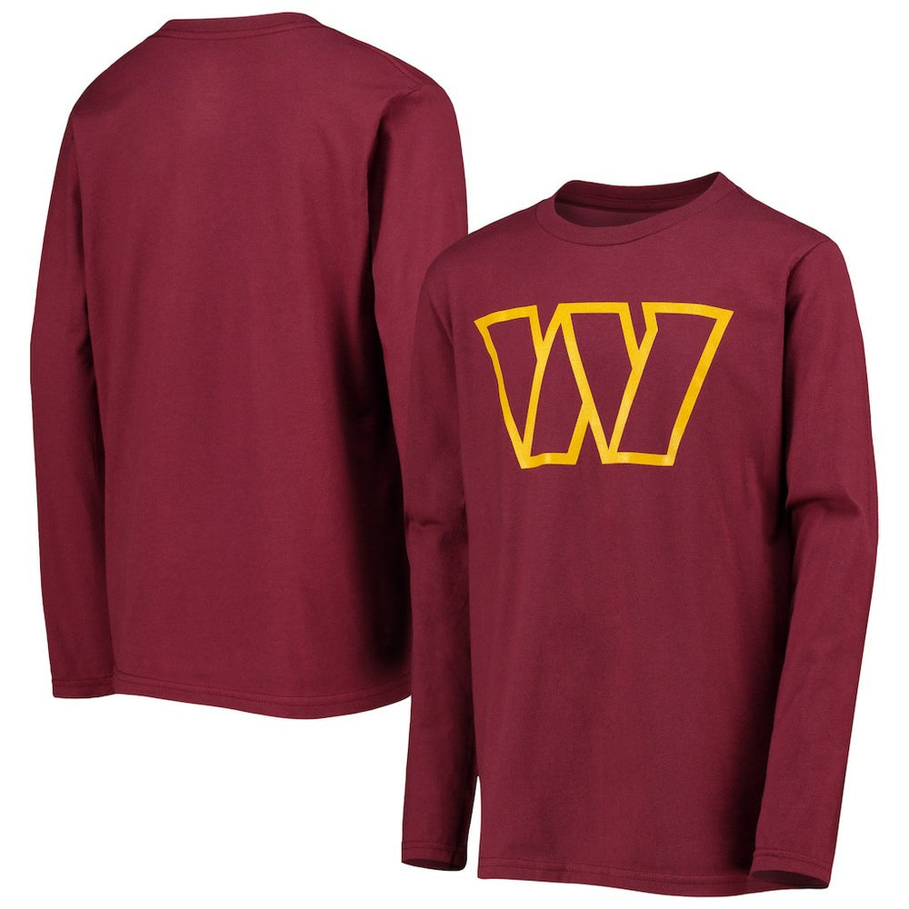Washington Commanders Youth Primary Team Logo Long Sleeve T-Shirt - Burgundy - NFL