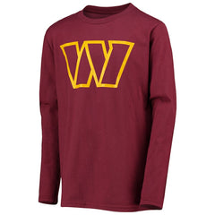 Washington Commanders Youth Primary Team Logo Long Sleeve T-Shirt - Burgundy - NFL