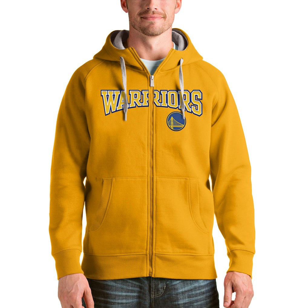 Golden State Warriors Antigua Victory Full-Zip Hoodie Gold