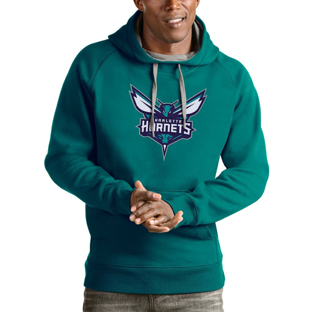 Charlotte Hornets Antigua Logo Victory Pullover Hoodie Teal