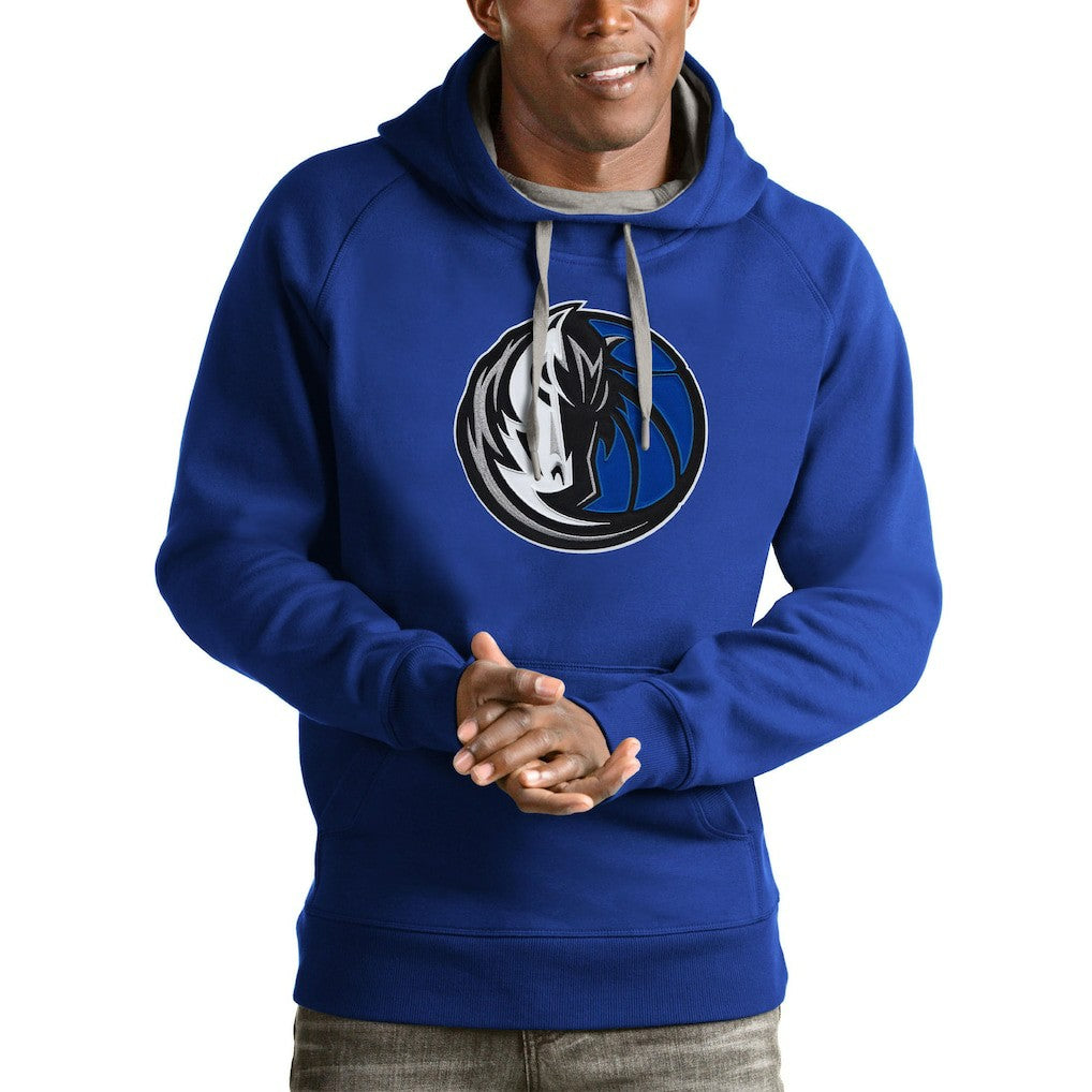 Dallas Mavericks Antigua Logo Victory Pullover Hoodie Royal