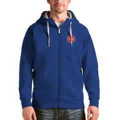 Detroit Pistons Antigua Logo Victory Full-Zip Hoodie Royal