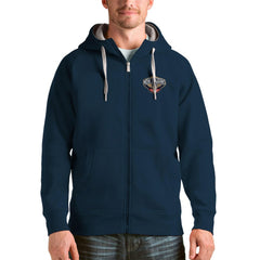 New Orleans Pelicans Antigua Logo Victory Full-Zip Hoodie Navy