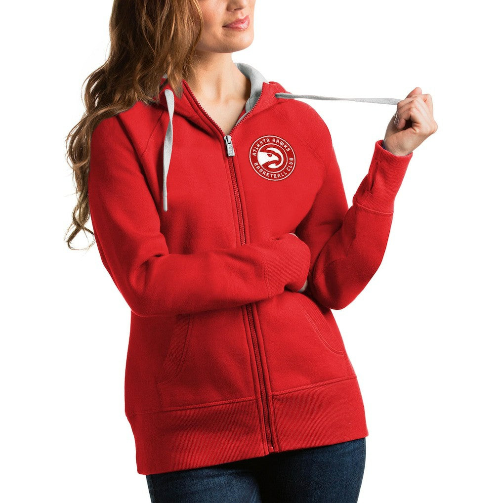 Atlanta Hawks Antigua Women's Victory Full-Zip Hoodie Red