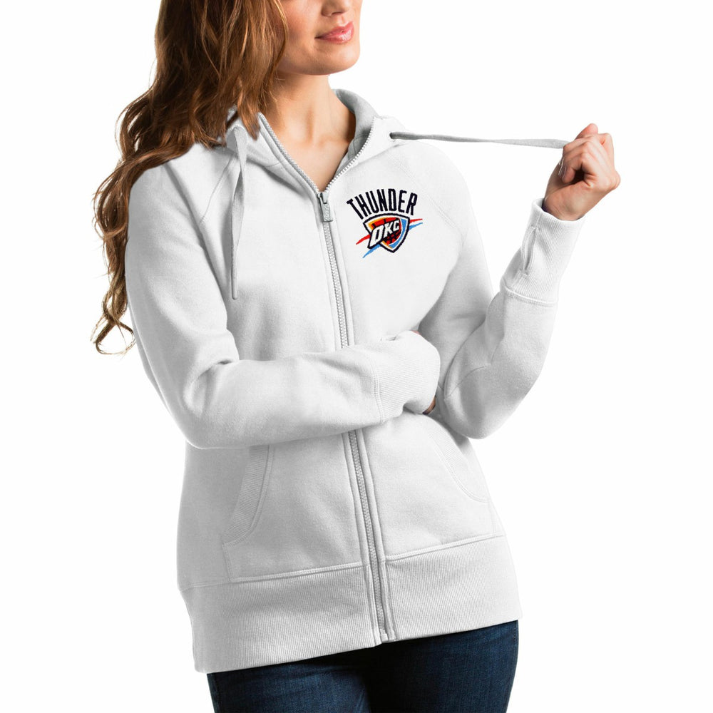 Oklahoma City Thunder Antigua Women's Victory Full-Zip Hoodie White