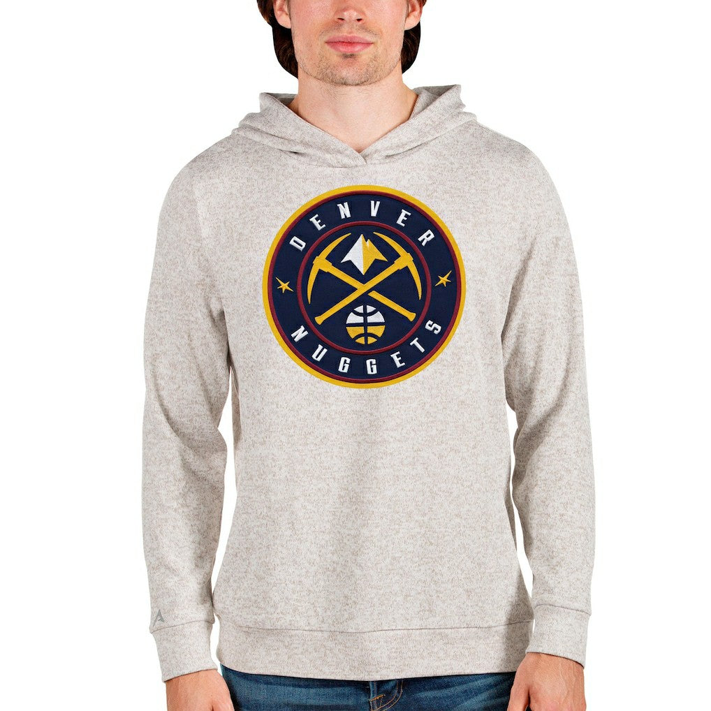 Denver Nuggets Antigua Logo Absolute Pullover Hoodie Cream
