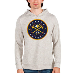 Denver Nuggets Antigua Logo Absolute Pullover Hoodie Cream