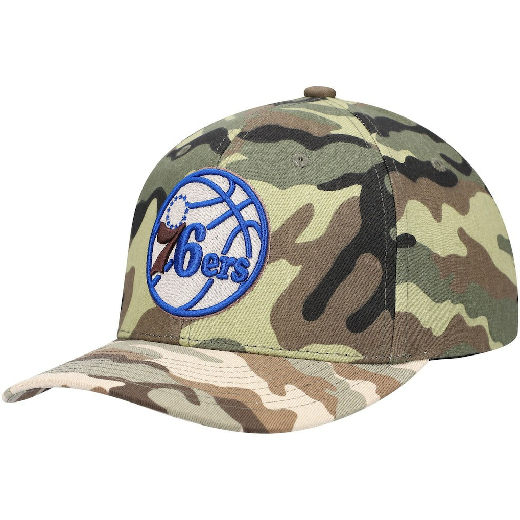 Mitchell & Ness Philadelphia 76ers Woodland Desert Snapback Hat Camo
