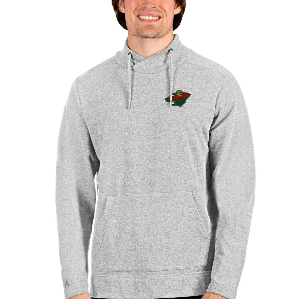 Minnesota Wild Antigua Team Reward Crossover Neckline Pullover Sweatshirt - Heathered Gray | NHL discount