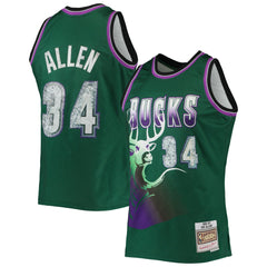 Mitchell & Ness Ray Allen Milwaukee Bucks 1996/97 Hardwood Classics NBA 75th Anniversary Diamond Swingman Jersey Green