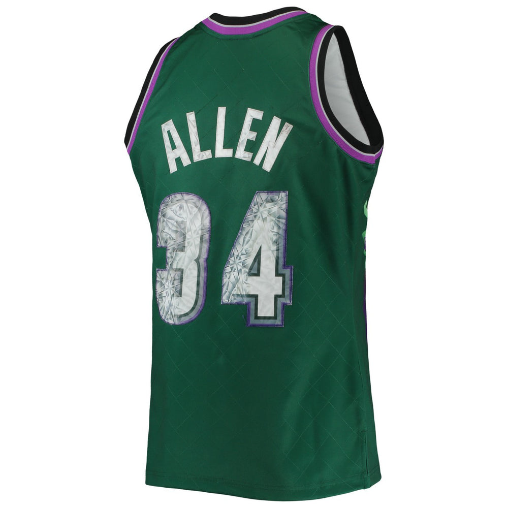 Mitchell & Ness Ray Allen Milwaukee Bucks 1996/97 Hardwood Classics NBA 75th Anniversary Diamond Swingman Jersey Green