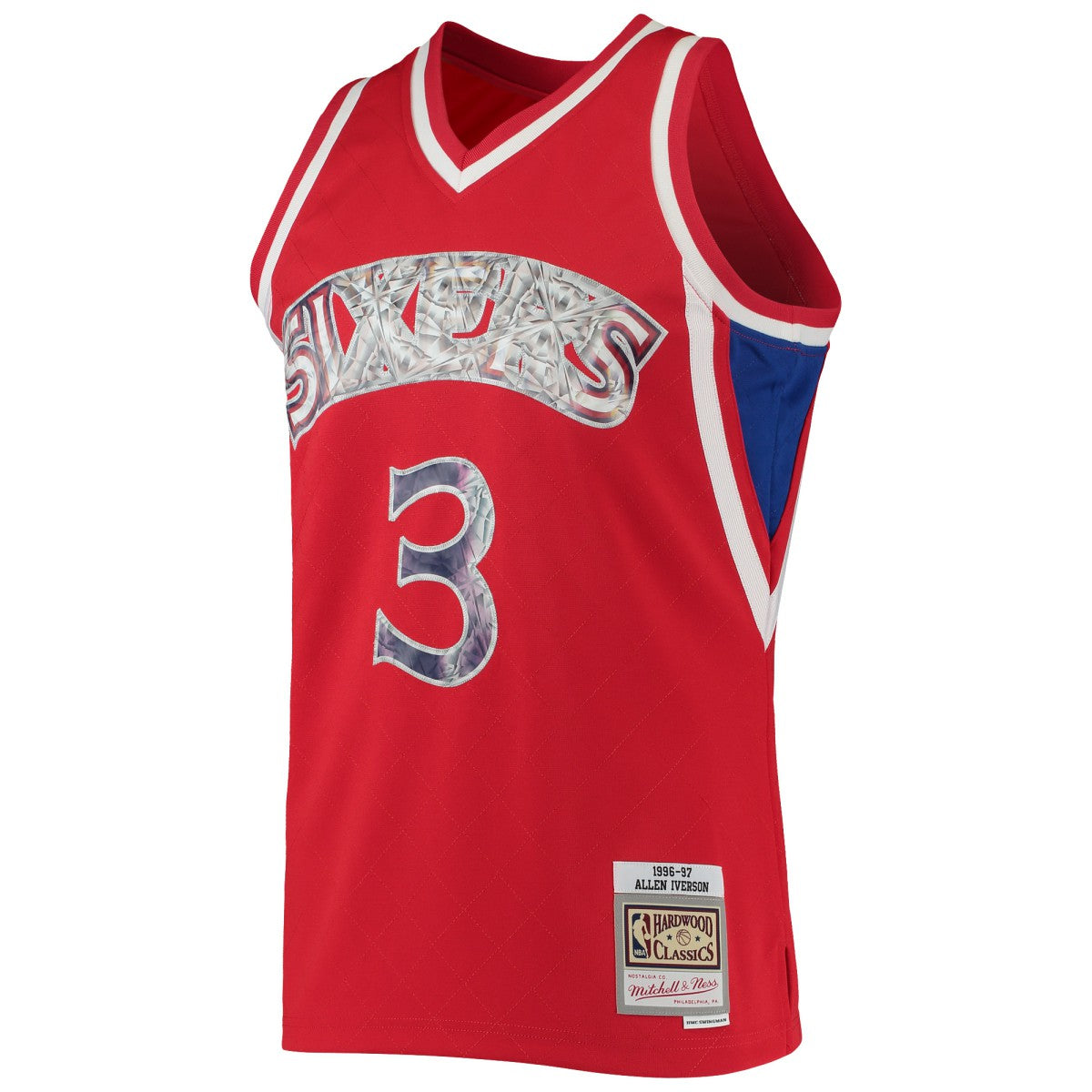 Mitchell & Ness Allen Iverson Philadelphia 76ers 1996/97 Hardwood Classics NBA 75th Anniversary Diamond Swingman Jersey Red
