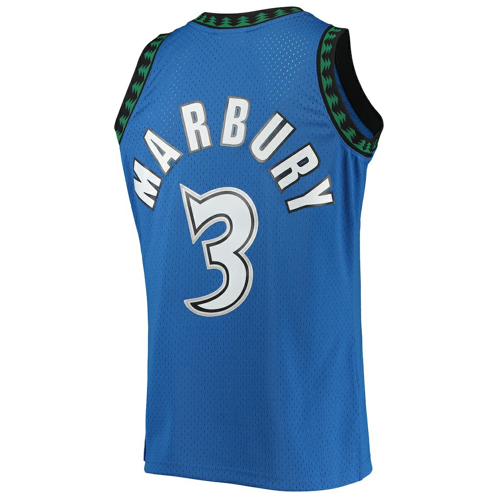 Mitchell & Ness Stephon Marbury Minnesota Timberwolves 1996/97 Hardwood Classics Swingman Jersey Blue